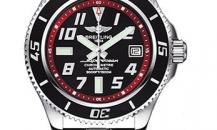 百年灵-超级海洋系列-精钢表壳-黑色及深红色表盘-专业型精钢表链