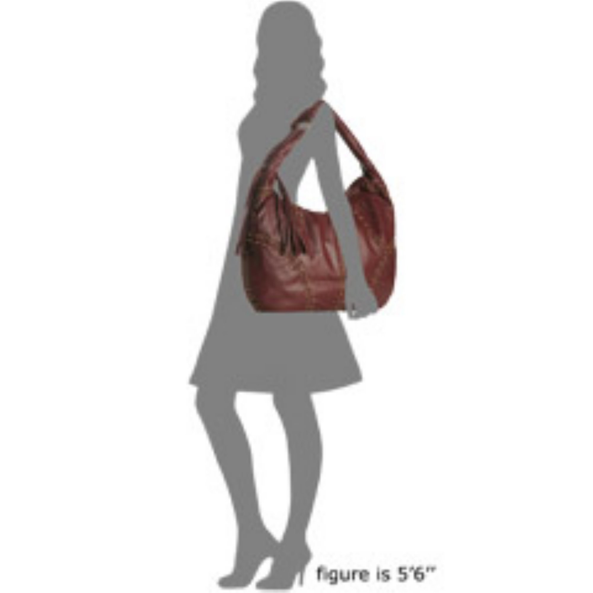 Kale Handbags葡萄酒色柳钉“Rivington Jessica”加大号水饺包