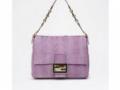 芬迪Fendi 2011新款粉紫色蛇皮甘氨酸大号Mamma手提包