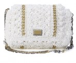 杜嘉班纳Dolce & Gabbana 2011春夏系列白色蕾丝配金属链肩包
