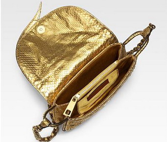 马克雅克布Marc Jacobs 2011春夏金色蟒蛇皮菱格纹小肩包