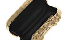 亚历山大·麦昆Alexander McQueen new Box knuckle-duster leather clutch 金色连指式皮手包