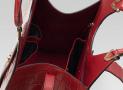 古驰-Stirrup- 红色鳄鱼皮中号手提包，配马镫细节
