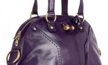 伊夫圣罗兰紫色大号Muse手提袋