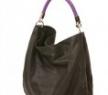 伊夫圣罗兰ROADY 黑色皮包搭配紫色鸵鸟皮手柄提包