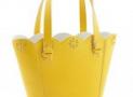 凯特·丝蓓纽约09春夏系列黄色皮革手提包