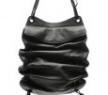 唐娜·凯伦09春夏系列黑色褶皱皮手袋