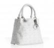 迪奥白色印花羊皮“Lady Dior”小号手袋