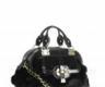 Kale Handbags黑色兔皮“克莉丝汀”中号手提包