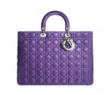 迪奥LADY DIOR紫色皮革购物袋
