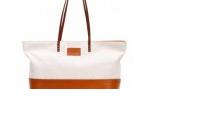 芬迪Fendi 2011新款白色棕色拼皮Roll Bag购物袋