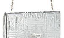 芬迪金属色链式品牌标志钱包