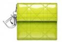 迪奥Lady Dior绿色漆皮皮夹