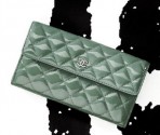 香奈儿Chanel 2011春夏系列绿色长款口盖钱夹