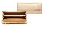 普拉达Prada 2011年春夏铂金色斜纹牛皮长款钱包