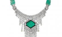 Cartier 雕刻绿宝石串珠镶钻珍珠项链 - 卡地亚