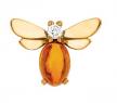 ChaumetHoney Bee蜜蜂镶白钻与黄水晶耳钉 - 尚美
