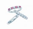蒂芙尼Tiffany Celebration® 系列铂金镶钻和铂金镶钻配粉红色蓝宝石戒指 - 蒂芙尼