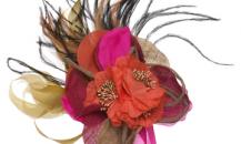 Evita Peroni  红色花朵型羽毛装饰胸针 - 依惠达