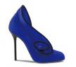 塞尔吉奥·罗西蓝色饰褶皱麂皮高跟鞋