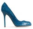 塞尔吉奥·罗西蓝色鳄鱼纹皮革高跟鞋