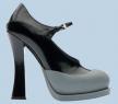 普拉达黑色灰色拼接材质玛丽珍鞋