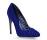 塞尔吉奥·罗西电蓝色绒面镂空高跟鞋