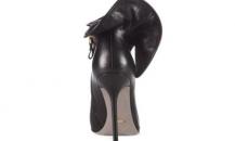 塞尔吉奥·罗西黑色饰褶皱花边皮革及踝靴