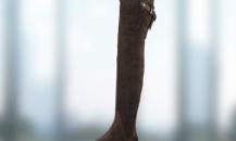 路易·威登棕色饰金属扣皮带过膝长筒靴