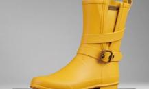 博柏丽黄色束带长筒雨靴