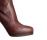 乔治·阿玛尼饰金属扣咖啡色皮革长筒靴
