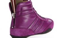 巴利紫色拉链高帮运动休闲鞋