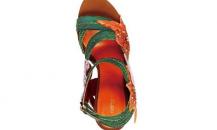 塞尔吉奥·罗西拼色饰花朵造型高跟凉鞋