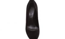 亚历山大·麦昆黑色麂皮艺术跟凉鞋