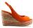 塞尔吉奥·罗西橙色麂皮麻编楔跟凉鞋
