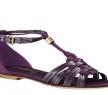 路易·威登紫色拼接材质编织平底凉鞋