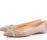 克里斯蒂安·鲁布托裸色饰水钻字母芭蕾舞鞋