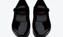 圣罗兰黑色漆皮玛丽珍鞋
