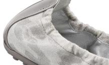 路易·威登灰色珠光织物芭蕾舞鞋
