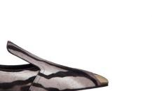 乔治·阿玛尼饰金属头黑灰色马毛船鞋