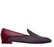 乔治·阿玛尼灰色红色拼接材质船鞋