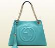 Gucci soho 蔚蓝色真皮肩背包