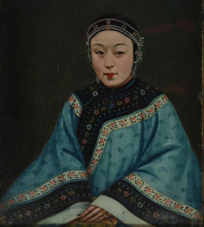 穿越时光的晚清玻璃画仕女图